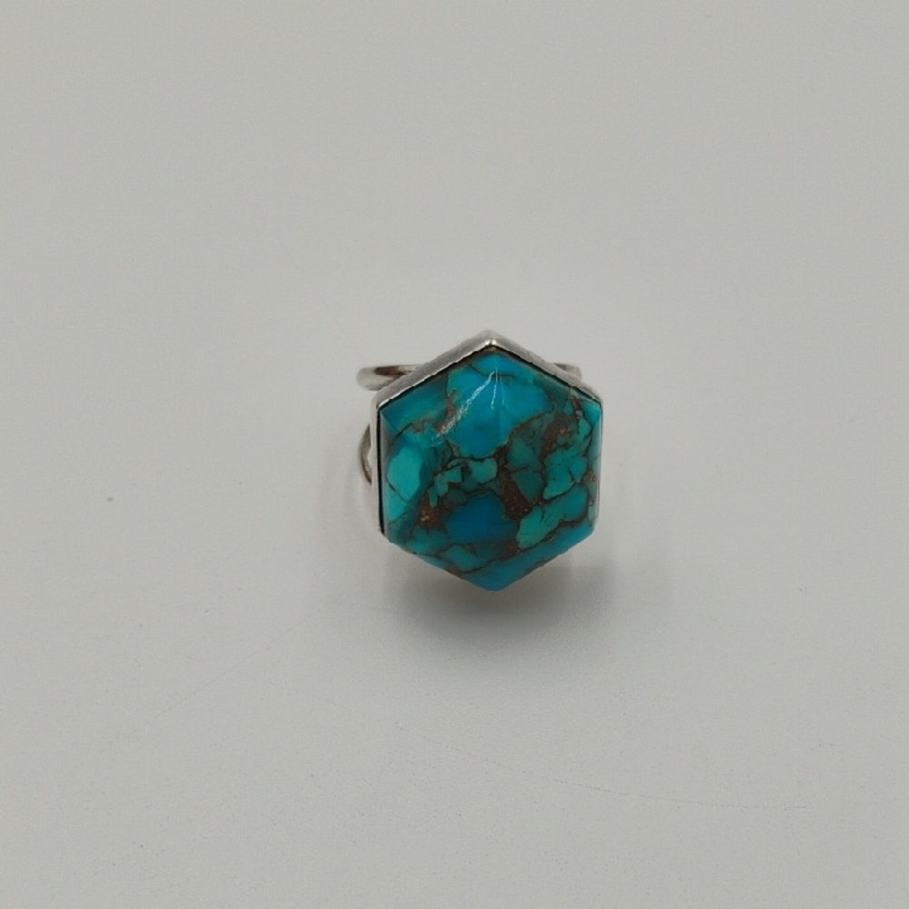 Jay King Mine Finds Sterling Silver Polygon Turquoise Ring